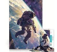 Puzzle per ragazzi da 1000 pezzi con astronauta e poster della Terra Gioco divertente e stimolante per la mente,ideale per rilassarsi Decorazione per compleanno Regalo perfetto (50x75cm)
