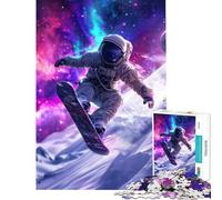 Puzzle per ragazzi da 1000 pezzi con astronauta e tavola da surf gioco rompicapo giocattolo educativo regalo per compleanni difficile (dimensioni 38x26cm)