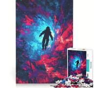 Puzzle per ragazzi da 1000 pezzi con astronauta in un vortice spaziale colorato, giocattolo educativo, per divertimento in famiglia, compleanno e Natale 38x52cm