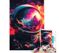 Puzzle per ragazzi da 1000 pezzi con astronauta spaziale al neon difficile e stimolante regalo di compleanno gioco educativo per maggiori di 14 anni (38x52cm)