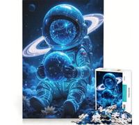 Puzzle per ragazzi da 1000 pezzi con astronauti che reggono pianeti cosmici, giochi rilassanti, decorazione per la casa, adatto per la scrivania 38x52cm