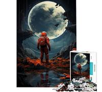 Puzzle per ragazzi da 1000 pezzi con astronauti e luna gioco intellettuale rompicapo difficile ottimo regalo per gli appassionati di giochi (dimensioni 50x75cm)