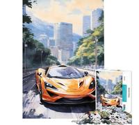 Puzzle per ragazzi da 1000 pezzi con auto ad acquerello giocattolo educativo per l'apprendimento gioco per famiglie decorazione da parete regalo per donne e uomini (dimensioni 38x52cm)