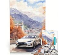 Puzzle per ragazzi da 1000 pezzi con auto ad acquerello, giochi educativi, attività divertenti da fare a casa, ideale come regalo 38x26cm