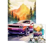 Puzzle per ragazzi da 1000 pezzi con auto ad acquerello gioco impegnativo gioco impossibile adatto a coppie regalo di compleanno (dimensioni 38x26cm)