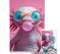 Puzzle per ragazzi da 1000 pezzi con axolotl e gomma da masticare, decorazione da parete, passatempo per le vacanze, regalo di compleanno, regalo di viaggio, 50x75cm