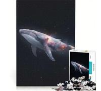 Puzzle per ragazzi da 1000 pezzi con balena cosmica nello spazio stellato, antistress, rilassante per la mente, gioco di sfida unico 50x75cm