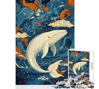 Puzzle per ragazzi da 1000 pezzi con balena nei sogni Puzzle per adulti giochi rilassanti che migliorano la memoria regali unici e di compleanno (dimensioni 38x52cm)
