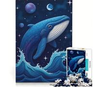 Puzzle per ragazzi da 1000 pezzi con balena nello spazio gioco rompicapo per genitori e figli regalo di compleanno 38x26cm