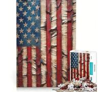 Puzzle per ragazzi da 1000 pezzi con bandiera americana antica, gioco impossibile, sfida difficile, compleanno e altre occasioni 38x26cm