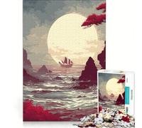 Puzzle per ragazzi da 1000 pezzi con barca a vela della Costa Cremisi, gioco interattivo, difficile e stimolante, cerca un gioco impegnativo 38x52cm