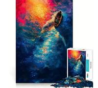 Puzzle per ragazzi da 1000 pezzi con barca su sfondo astratto e colorato,incastro perfetto,gioco creativo,ideale per il tempo libero e come regalo di Natale 50x75cm