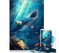 Puzzle per ragazzi da 1000 pezzi con barracuda,soggetto subacqueo,intagli precisi,attività stimolante per la mente,momento di relax,regalo di Natale rilassante (50x75cm)