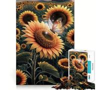 Puzzle per ragazzi da 1000 pezzi con bellissimi girasoli,taglio di alta qualità,divertente,logico,gioco di abilità,facile da giocare,decorazione artistica natalizia (38x52cm)