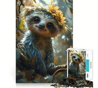Puzzle per ragazzi da 1000 pezzi con bradipo dei cartoni animati,decorazione con ritagli precisi,giocattolo creativo e divertente,gioco di pace,pezzo artistico natalizio (38x26cm)