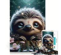 Puzzle per ragazzi da 1000 pezzi con bradipo sorridente e felice,incastro perfetto,gioco creativo,ideale per il tempo libero e come regalo di Natale 38x52cm