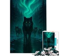 Puzzle per ragazzi da 1000 pezzi con branco di lupi sotto l'aurora boreale gioco educativo e stimolante per tutta la famiglia Un regalo perfetto per gli amanti del gioco (dimensioni 38x26cm)