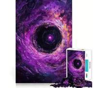 Puzzle per ragazzi da 1000 pezzi con buco nero e nebulosa viola,disegno dai bordi precisi,gioco divertente per la concentrazione,momento di relax,regalo di Natale rilassante 38x52cm