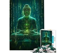 Puzzle per ragazzi da 1000 pezzi con Buddha digitale giochi rilassanti giocattoli educativi regali per il Secret Santa taglio di precisione (dimensioni 38x52cm)