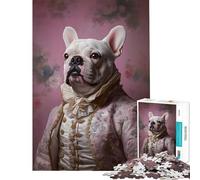 Puzzle per ragazzi da 1000 pezzi con bulldog francese in abito rococò Gioco intellettuale rompicapo difficile ottimo regalo per gli appassionati di giochi (dimensioni 38x26cm)