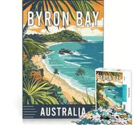 Puzzle per ragazzi da 1000 pezzi con Byron Bay in Australia, giocattolo fai-da-te, interazione genitore-figlio, compleanno e Natale 38x26cm