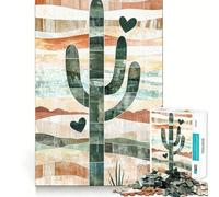 Puzzle per ragazzi da 1000 pezzi con cactus e tramonto,mosaico a incastro preciso,gioco divertente e tranquillo,ideale per compleanni e attività artistiche (38x52cm)