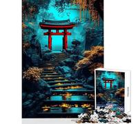 Puzzle per ragazzi da 1000 pezzi con cancello da giardino giapponese gioco pratico decorazione perfetta giocattolo antistress regalo di Natale e compleanno (38x52cm)