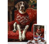 Puzzle per ragazzi da 1000 pezzi con cane in maglione natalizio ritratto rompicapo ideale per le vacanze a casa per passare il tempo decorazione domestica giocattolo interattivo per genitori e figli