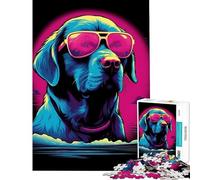 Puzzle per ragazzi da 1000 pezzi con cane in stile Miami Vice gioco rilassante e stimolante per l'intelletto donne e uomini Un'opera d'arte (dimensioni 38x26cm)