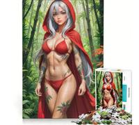 Puzzle per ragazzi da 1000 pezzi con Cappuccetto Rosso e personaggi animati antistress sfida impegnativa per rafforzare l'amore tra le coppie 38x52cm