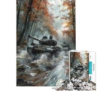 Puzzle per ragazzi da 1000 pezzi con carri armati che attraversano il fiume Gioco rompicapo per allenare la mente e la velocità Aiuta ad esercitare il cervello (dimensioni 50x75cm)