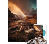 Puzzle per ragazzi da 1000 pezzi con cascata arcobaleno divertimento a casa attività e giochi divertenti per la decorazione della casa per ragazzi dai 14 anni in su (50x75cm)