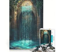 Puzzle per ragazzi da 1000 pezzi con cascata in un arco di pietra un gioco rompicapo divertente e spiritoso compleanni e Natale 50x75cm