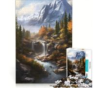 Puzzle per ragazzi da 1000 pezzi con cascata nella foresta ambientazione naturale giochi rilassanti analisi e logica regalo di compleanno o di viaggio 50x75cm