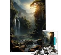 Puzzle per ragazzi da 1000 pezzi con cascata nella foresta giocattolo educativo a tema natura perfetto come decorazione o regalo di compleanno (dimensioni 50x75cm)