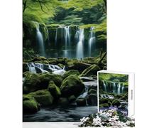 Puzzle per ragazzi da 1000 pezzi con cascata nella foresta gioco educativo a tema natura modello da assemblare decorazione da parete per rafforzare l'amore tra le coppie (52x38cm)