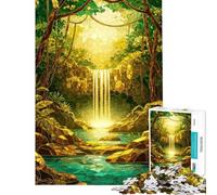 Puzzle per ragazzi da 1000 pezzi con cascata nella giungla e effetto vetrata Puzzle per adulti gioco pratico per il divertimento in famiglia difficile e stimolante (dimensioni 50x75cm)
