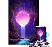 Puzzle per ragazzi da 1000 pezzi con cascata surreale gioco educativo gioco stimolante regalo di Babbo Natale segreto divertente e spiritoso (dimensioni 38x52cm)
