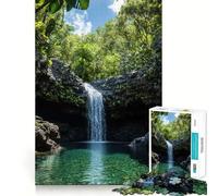 Puzzle per ragazzi da 1000 pezzi con cascata tropicale e piscina, incastro preciso, gioco di logica divertente e tranquillo, ideale per compleanni e attività artistiche (38x26cm)