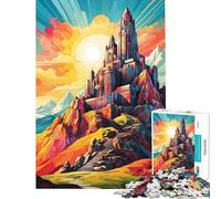 Puzzle per ragazzi da 1000 pezzi con castello al tramonto ideale per compleanni e Natale per creare ricordi indimenticabili Giocattolo decorativo da parete adatto a persone dai 14 anni in su (38x52cm)