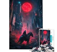 Puzzle per ragazzi da 1000 pezzi con cavaliere di drago in un paesaggio urbano sfida per l'intelligenza giocattolo avvincente gioco per famiglie antistress regalo divertente (dimensioni 38x52cm)