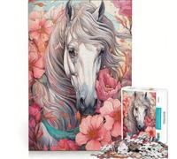 Puzzle per ragazzi da 1000 pezzi con cavalli selvaggi gioco educativo migliora la memoria gioco stimolante idea regalo 38x52cm