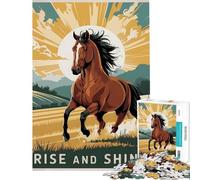 Puzzle per ragazzi da 1000 pezzi con cavallo che corre all'alba sfida per l'intelligenza giocattolo avvincente gioco per famiglie antistress regalo divertente (dimensioni 38x52cm)