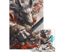 Puzzle per ragazzi da 1000 pezzi con cavallo samurai e fiori Aiuta a stimolare la mente riduce lo stress ed è un gioco rompicapo per ragazzi dai 14 anni in su (38x52cm)