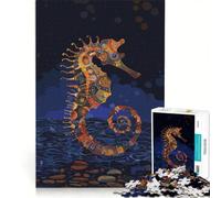 Puzzle per ragazzi da 1000 pezzi con cavalluccio marino Gustav Spirit Art antistress difficile adatto come decorazione da scrivania 50x75cm