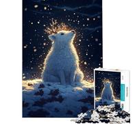 Puzzle per ragazzi da 1000 pezzi con cervo bianco nella neve sfida di intelligenza giocattolo avvincente gioco per famiglie antistress regalo divertente (dimensioni 38x52cm)