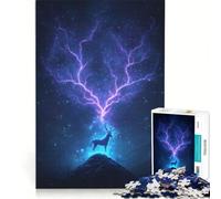 Puzzle per ragazzi da 1000 pezzi con cervo magico e fulmine giochi educativi attività divertenti da fare a casa ideale come regalo 38x52cm