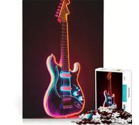 Puzzle per ragazzi da 1000 pezzi con chitarra luminosa "Blowing Harmonies", giochi per famiglie, decorazione perfetta, collezione d'artista, belle arti 50x75cm