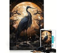 Puzzle per ragazzi da 1000 pezzi con cicogna nera e grafica di alta qualità,ideale per stimolare la concentrazione,perfetto per i momenti di relax,un regalo di Natale artistico 38x52cm