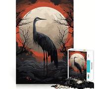 Puzzle per ragazzi da 1000 pezzi con cicogna nera,fantasia,bordi precisi,gioco divertente per la concentrazione,momento di relax,regalo di Natale rilassante 38x52cm